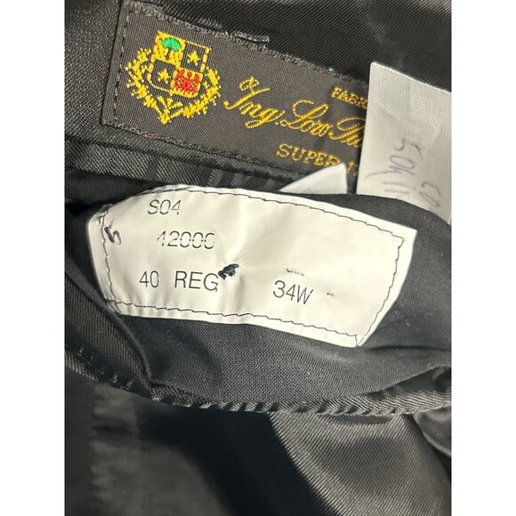 Mens Black Suit Jacket 40R Super 110s Fabric By Ing. Loro Piana & C Italy 2-Butt - Picture 5 of 11